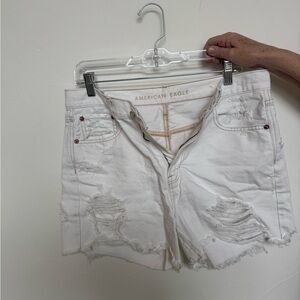 American Eagle Outfitters White Distressed Women's Shorts